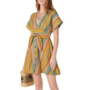 Moon River Vibrant Striped Mini Dress